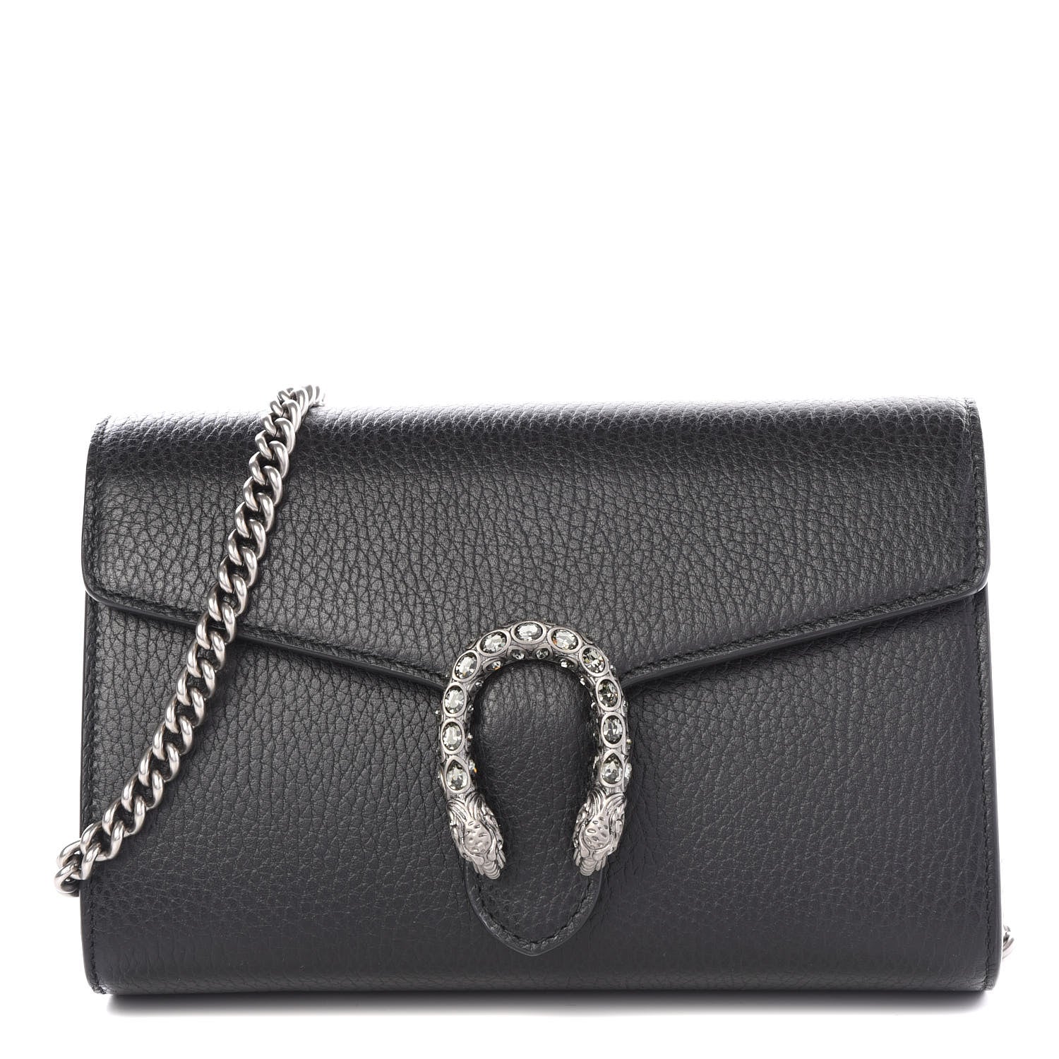 Gucci Calfskin Mini Dionysus Chain Wallet Black 1 of 9