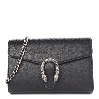 Gucci Calfskin Mini Dionysus Chain Wallet Black 1 of 9