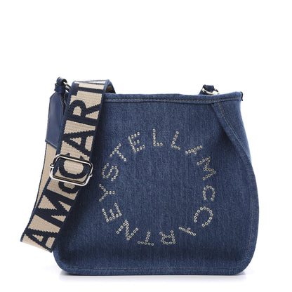 Stella McCartney Eco Alter Denim Perforated Logo Mini Crossbody Orion Blue 1 of 10