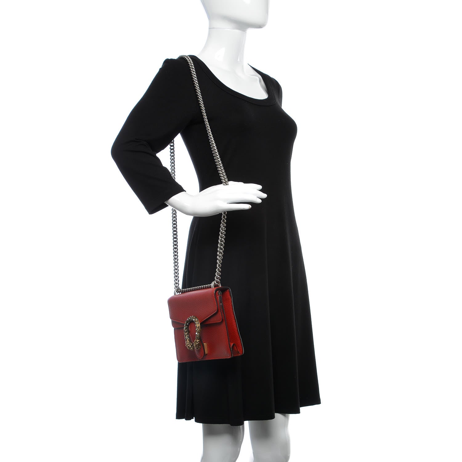 Gucci Calfskin Mini Dionysus Shoulder Bag Hibiscus Red 2 of 7