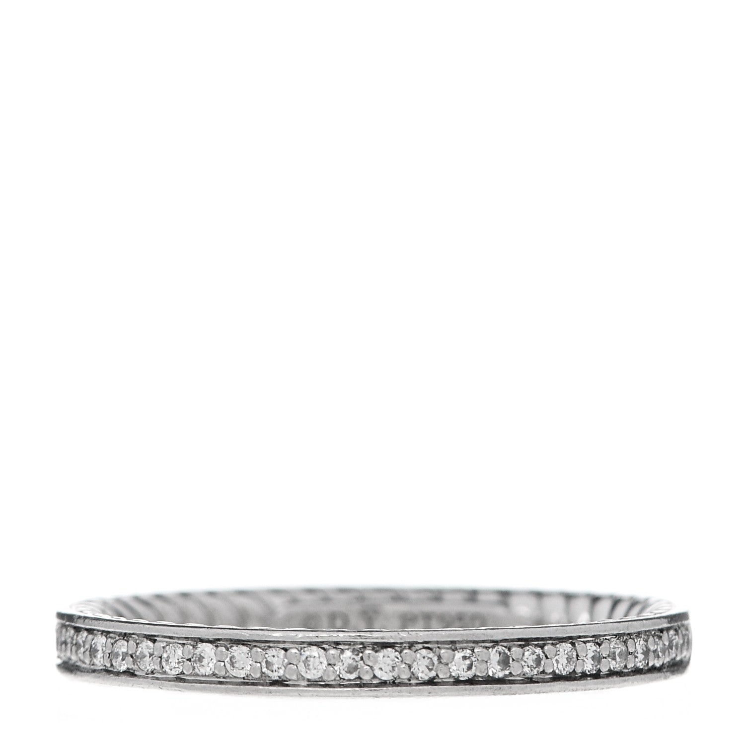 David Yurman Platinum Diamond 2.3mm Eden Partway Wedding Band Ring 52 6 1 of 4