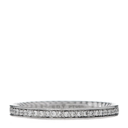 David Yurman Platinum Diamond 2.3mm Eden Partway Wedding Band Ring 52 6 1 of 4