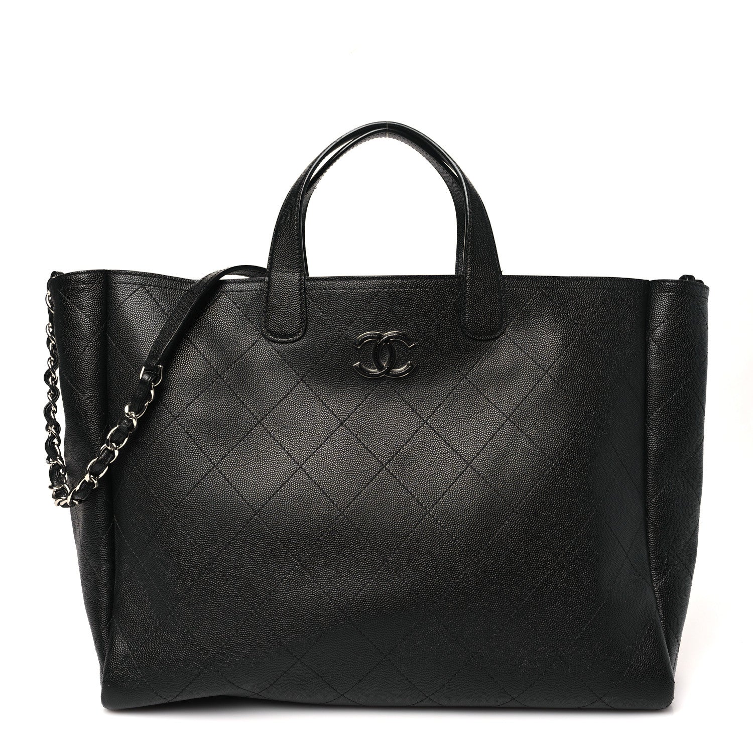 Chanel Caviar Stitched Large Lady Coco Shopping Tote Black 1 of 10