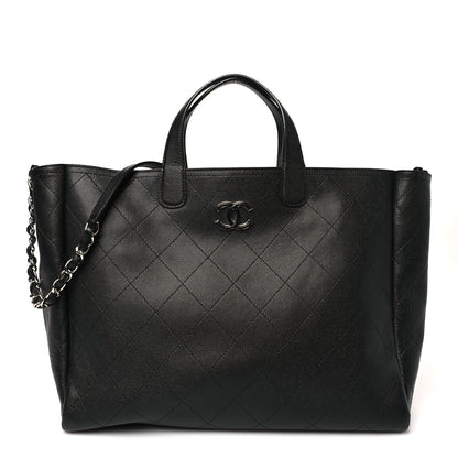 Chanel Caviar Stitched Large Lady Coco Shopping Tote Black 1 of 10