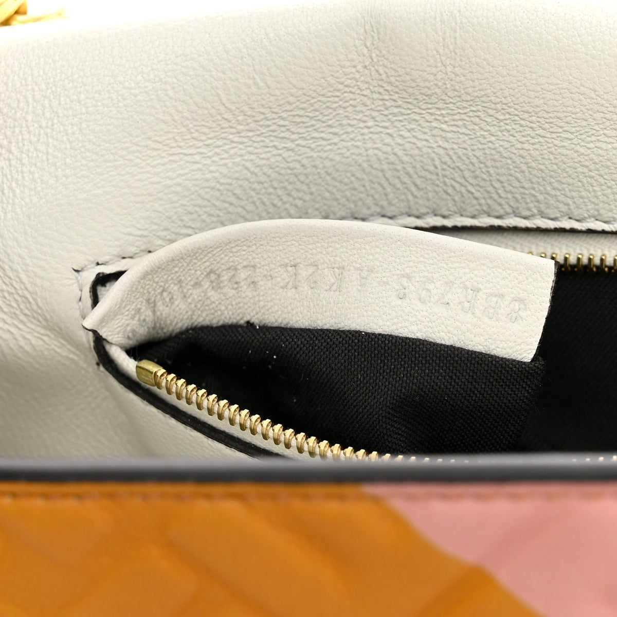 Fendi Nappa FF Embossed Line Print Midi Chain Baguette White Multicolor 7 of 11