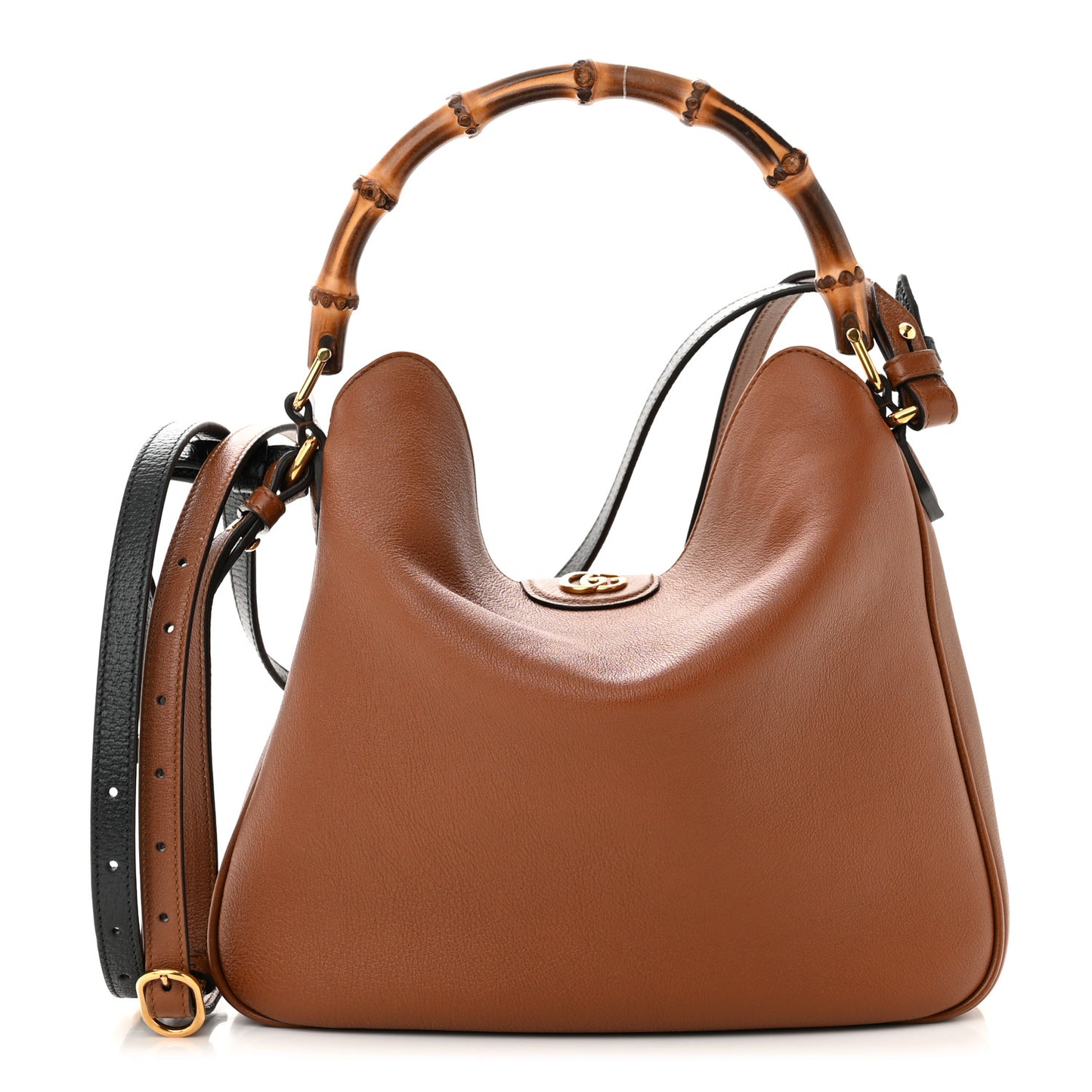 Softy Wonka Textured Dollar Calfskin Medium Diana Shoulder Bag Cuir Black
