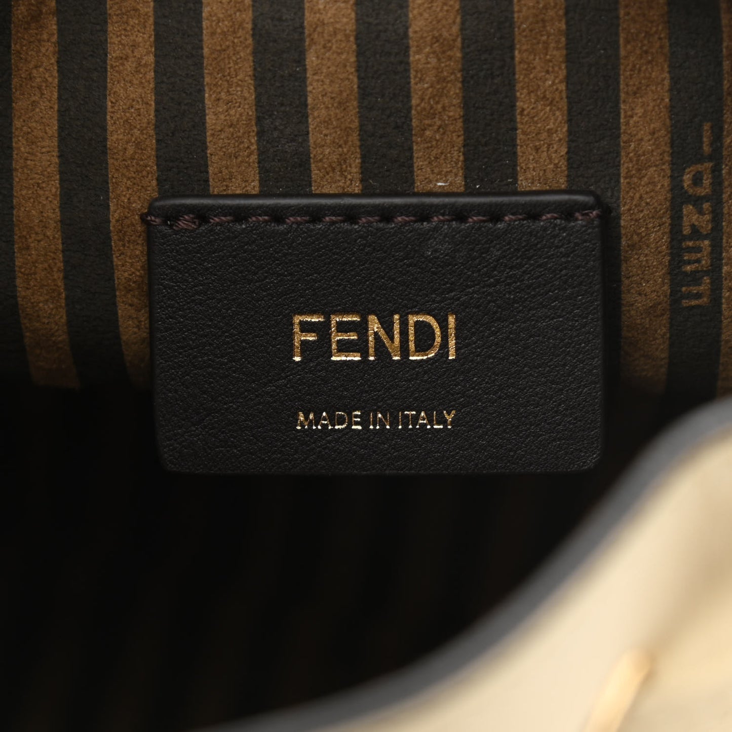 Vitello King F is Fendi Logo Debossed Metal Stitch Mini Mon Tresor Bucket Bag Pergamena