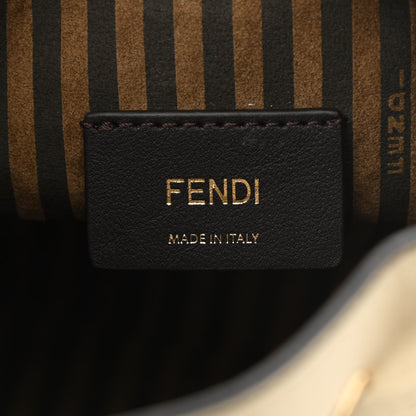 Fendi Vitello King F is Fendi Logo Debossed Metal Stitch Mini Mon Tresor Bucket Bag Pergamena 8 of 10