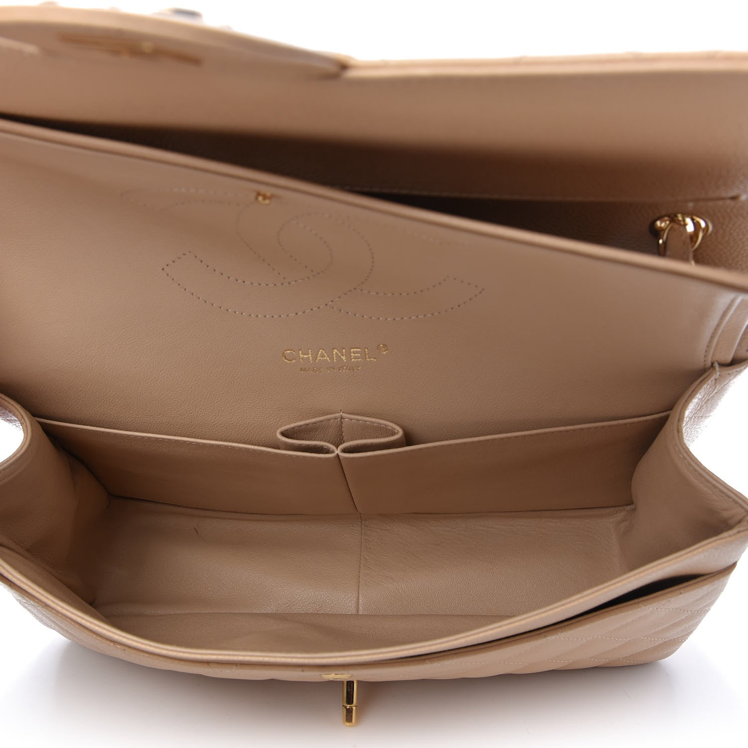 Chanel Caviar Quilted Jumbo Double Flap Beige Clair 5 of 11