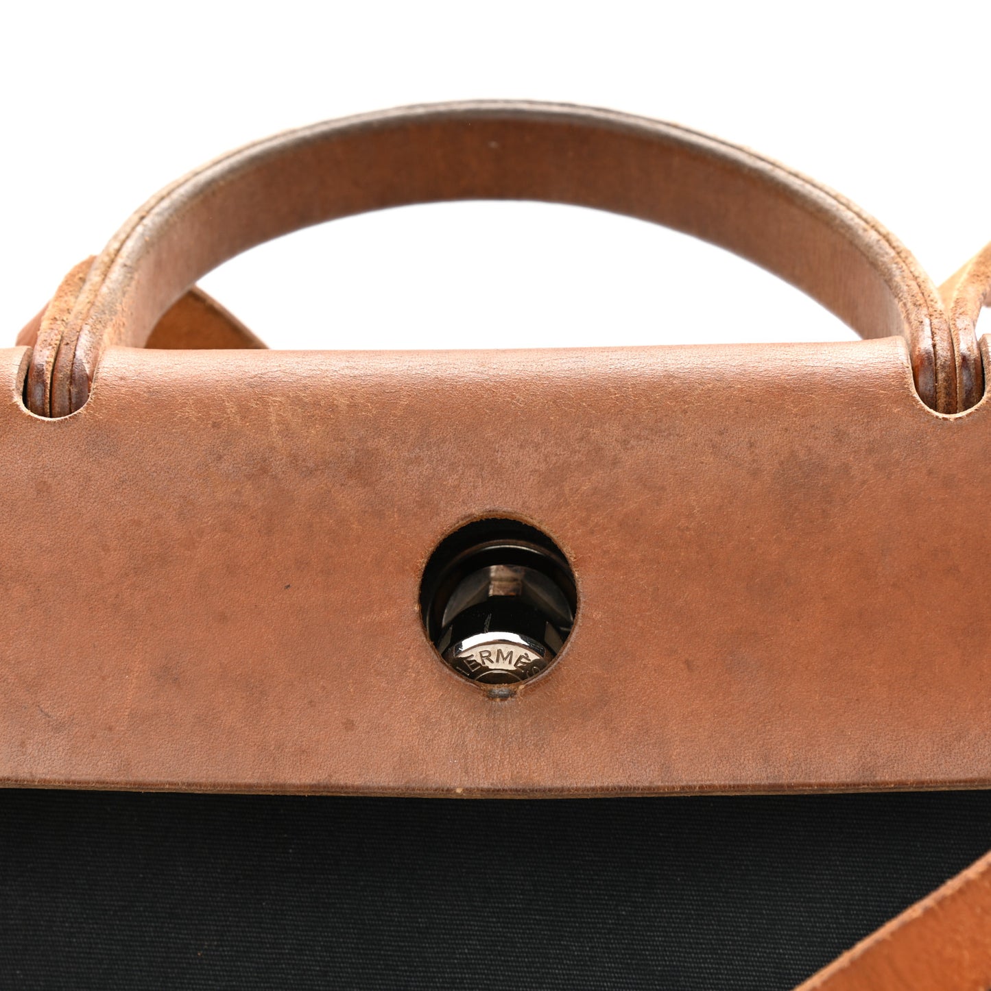 Toile Vache Calfskin Herbag PM 30 Black Natural