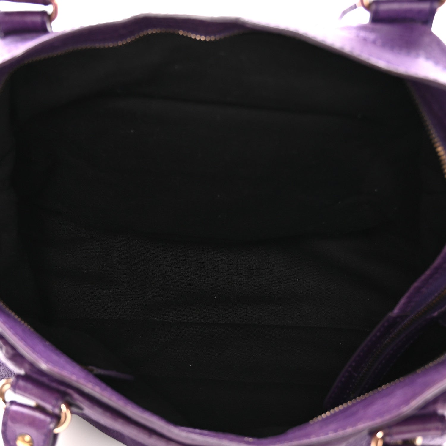 Balenciaga Agneau Giant 12 Rose Gold Hardware City Dark Violet 6 of 11