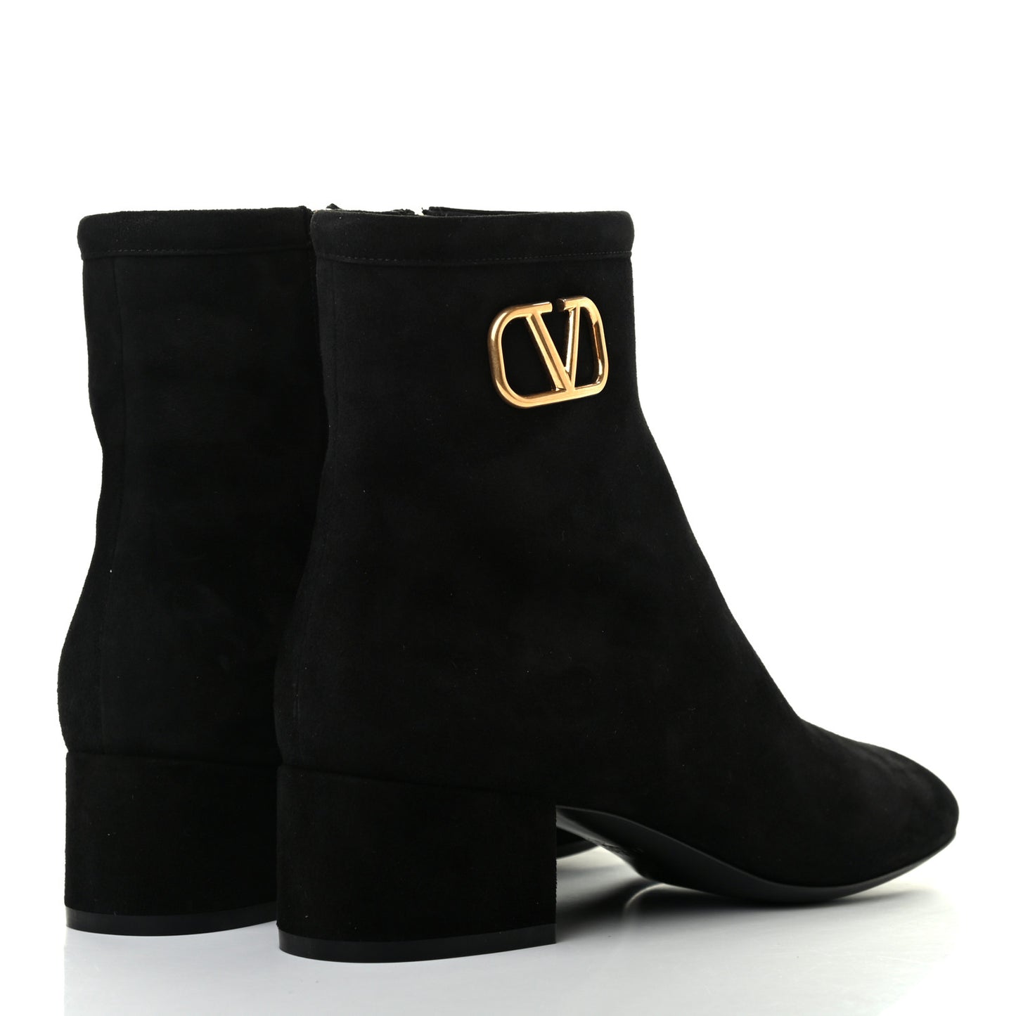 Suede VLogo Side Zip 45mm Ankle Boots 38 Black