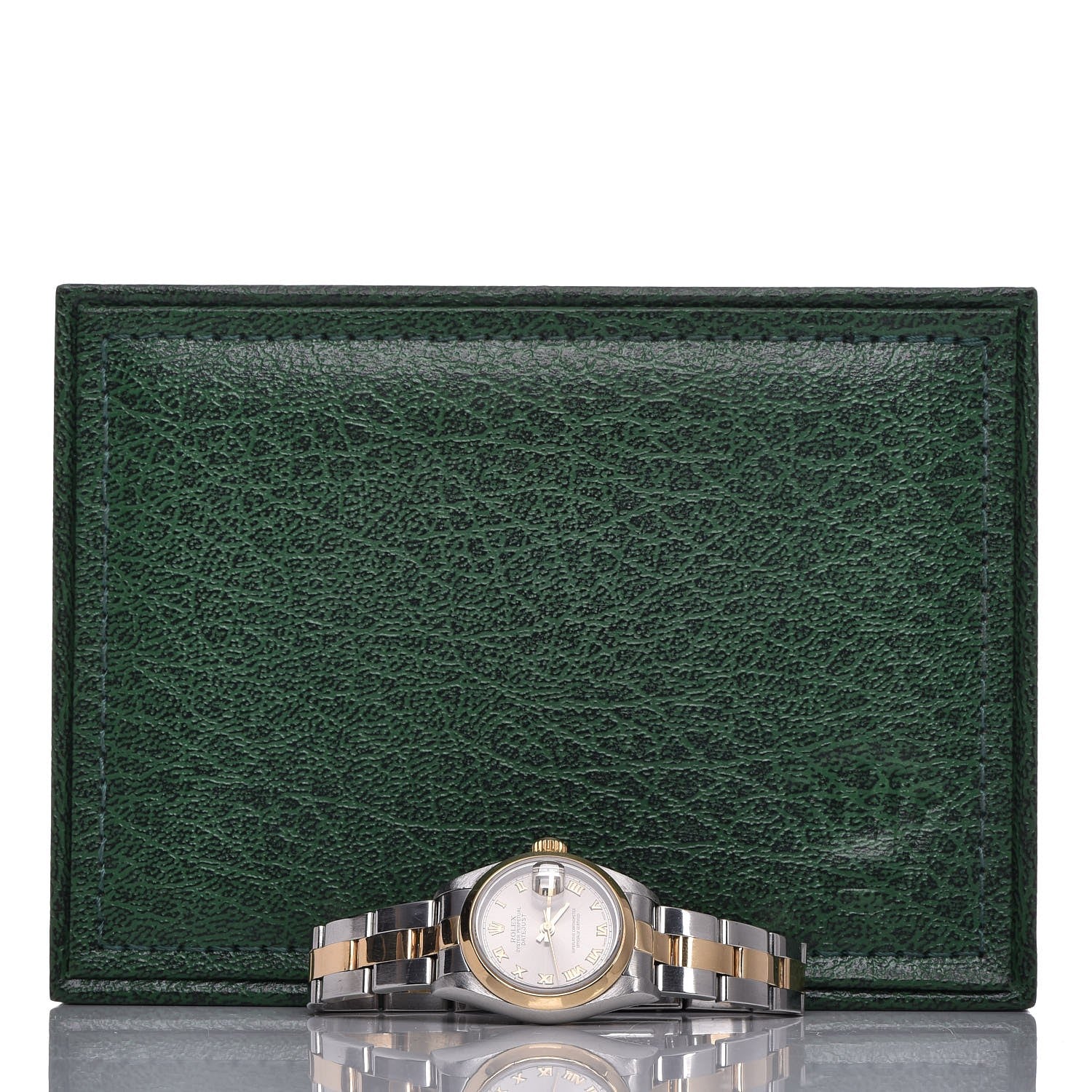 Rolex Stainless Steel 18K Yellow Gold 26mm Oyster Perpetual DateJust Watch Slate Roman 69163 9 of 9