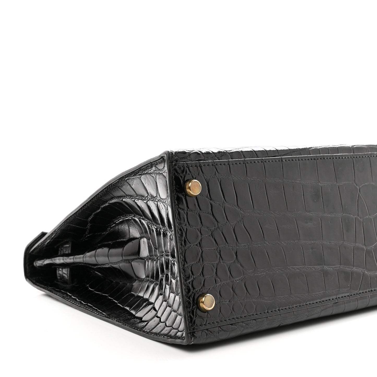 Shiny Niloticus Crocodile Kelly Sellier 32 Black