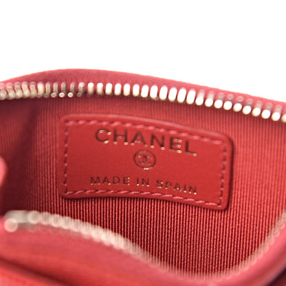 Chanel Caviar Quilted CC Zip Card Holder Red 6 of 8
