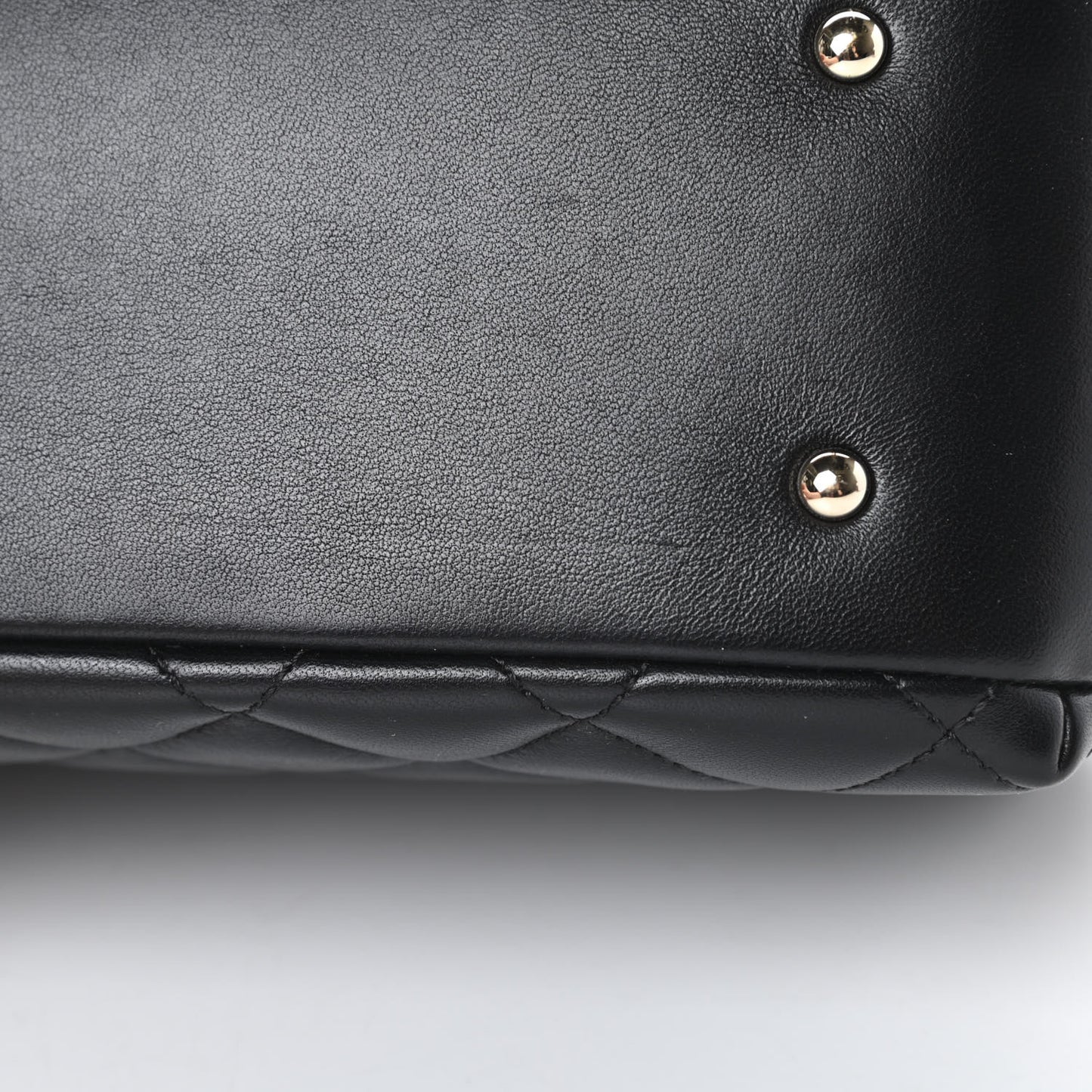 Lambskin Quilted Small Trendy CC Bowling Bag Black