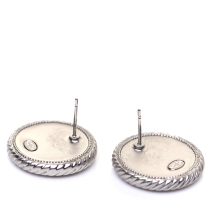 Chanel Crystal CC Round Earrings Silver 5 of 7
