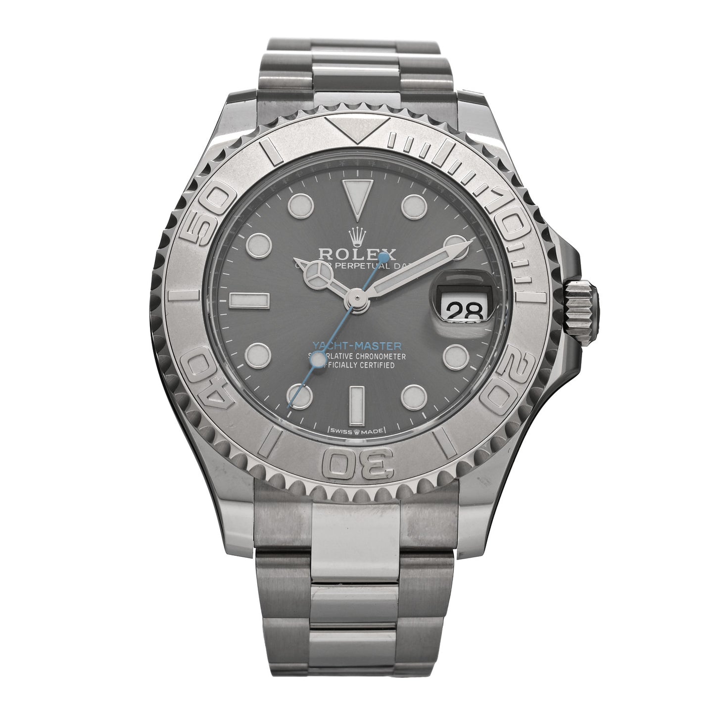 Stainless Steel Platinum 37mm Oyster Perpetual Date Yacht-Master Watch Slate 268622