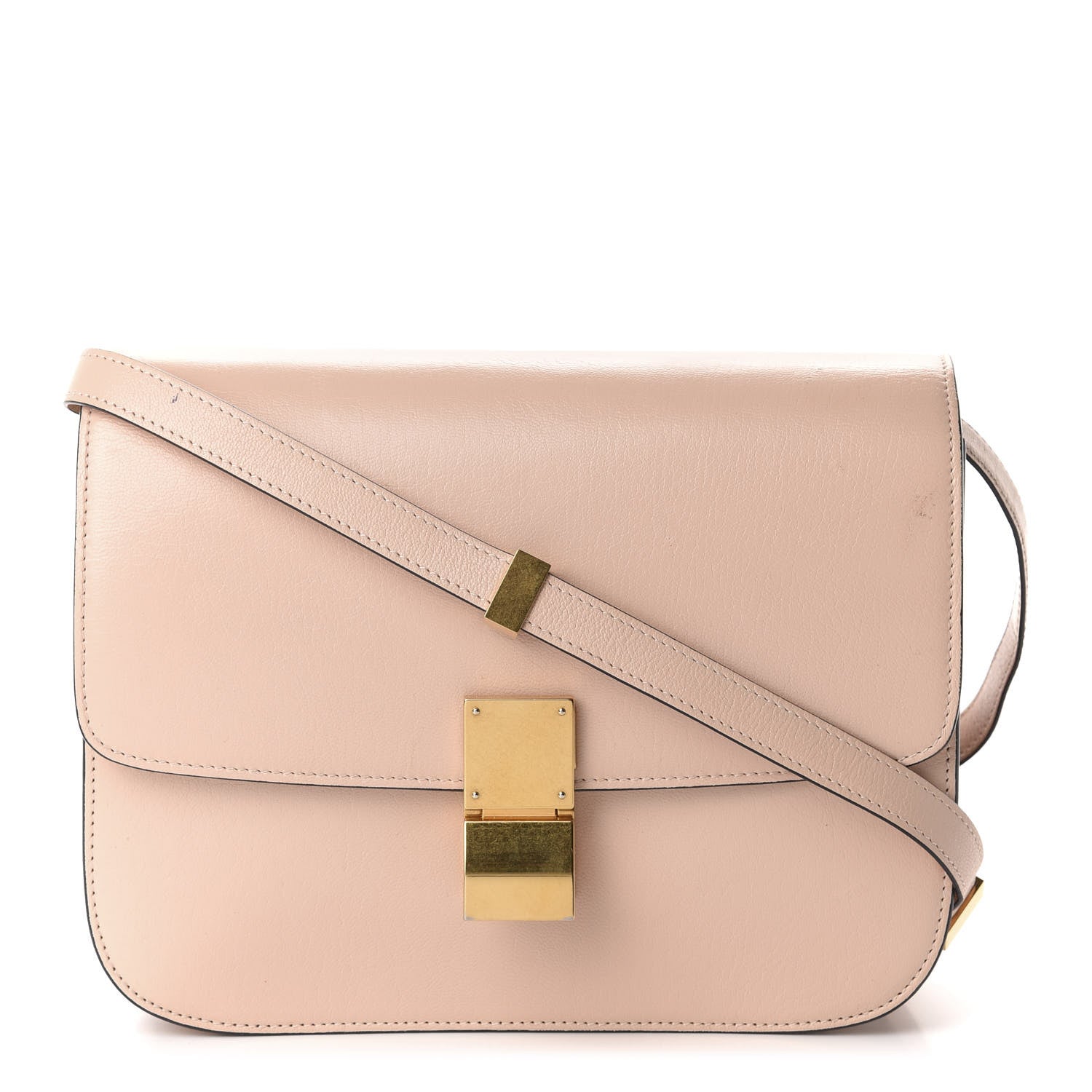 Celine Shiny Goatskin Medium Classic Box Flap Bag Blush 1 of 15