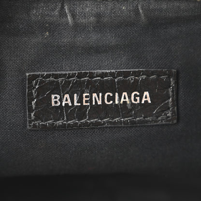 Balenciaga Extra Supple Calfskin Crystal Crocodile Embossed Le Cagole Shoulder Bag XS Black 7 of 11