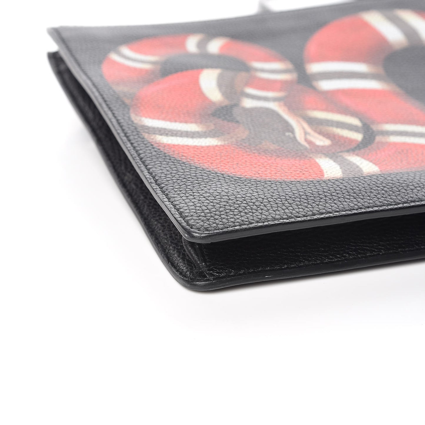 Calfskin Kingsnake Print Messenger Black