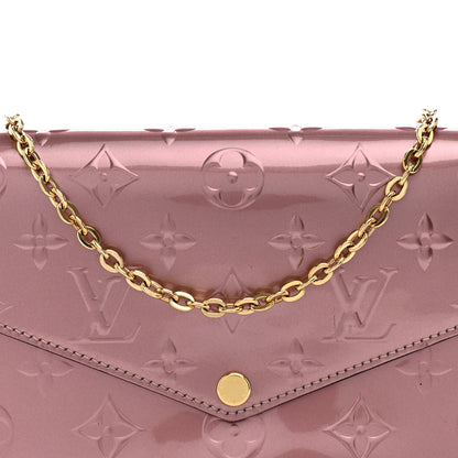 Louis Vuitton Vernis Pochette Felicie Chain Wallet Metallic Pale Pink 9 of 12