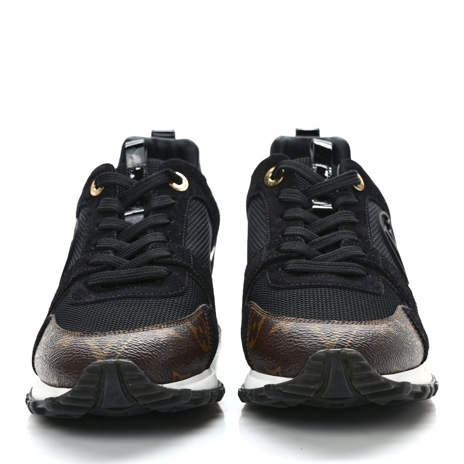 Louis Vuitton Suede Monogram Run Away Sneakers 37 Black 2 of 9