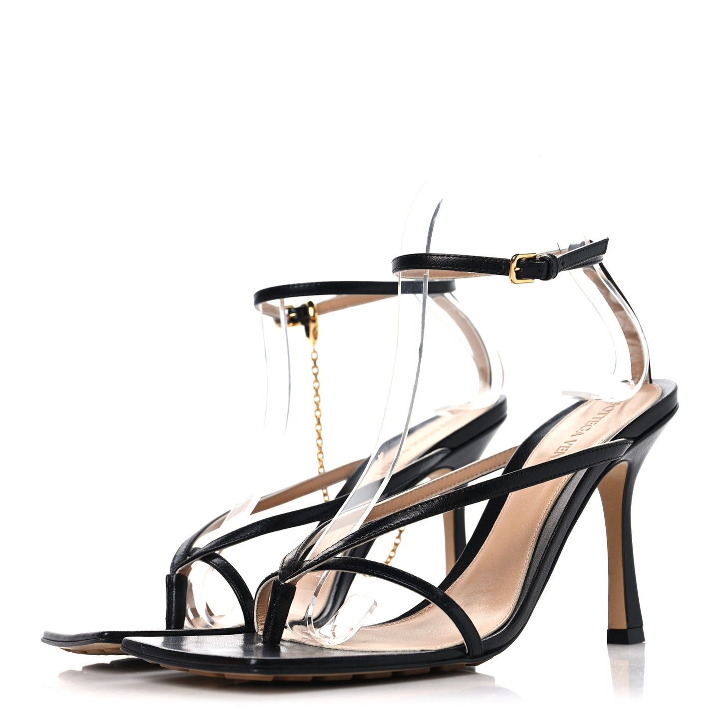 Nappa Stretch Multi Strap 90mm Sandals 39 Black