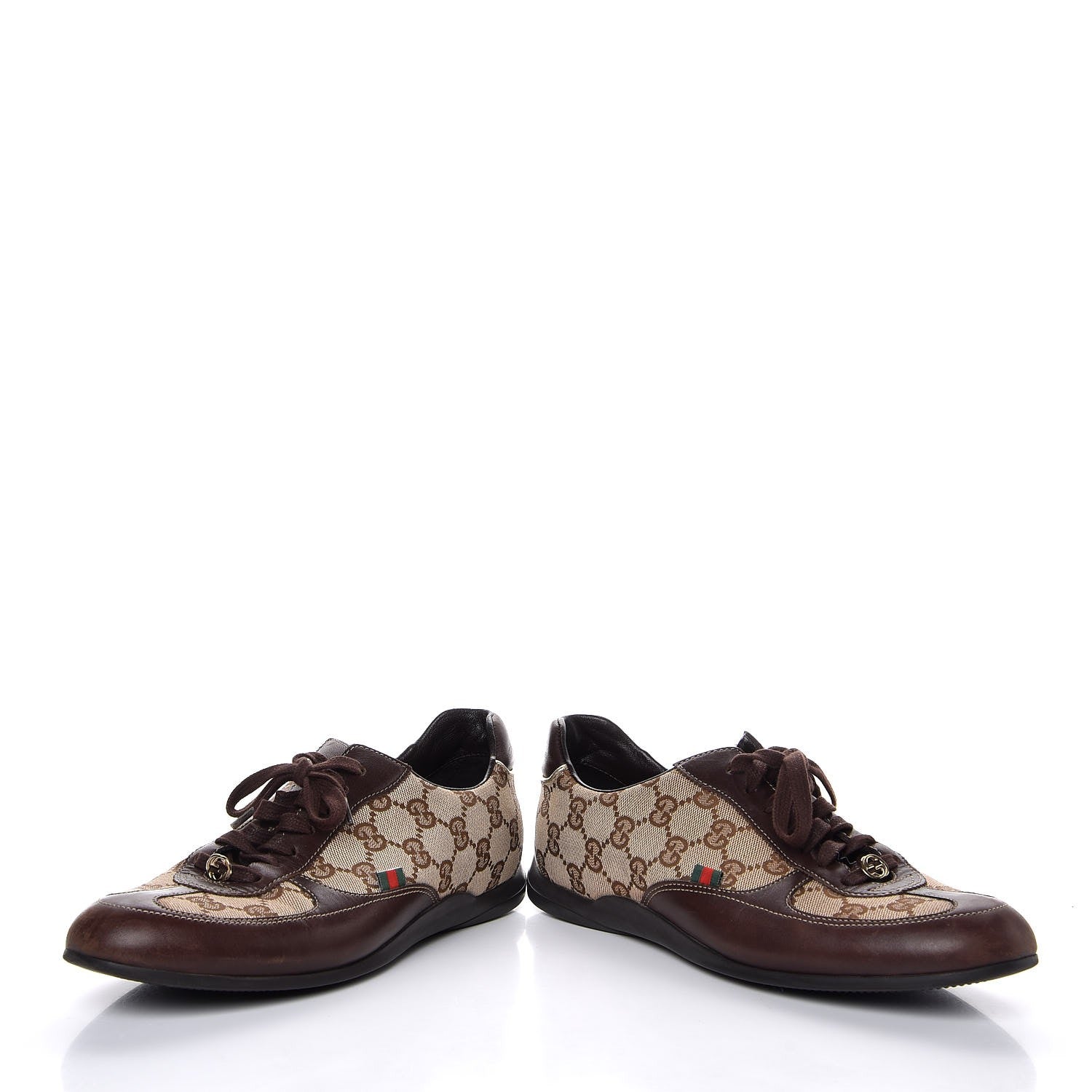 Gucci GG Monogram Calfskin Sneakers 38 Dark Brown 6 of 11