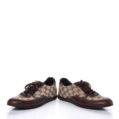 Gucci GG Monogram Calfskin Sneakers 38 Dark Brown 6 of 11