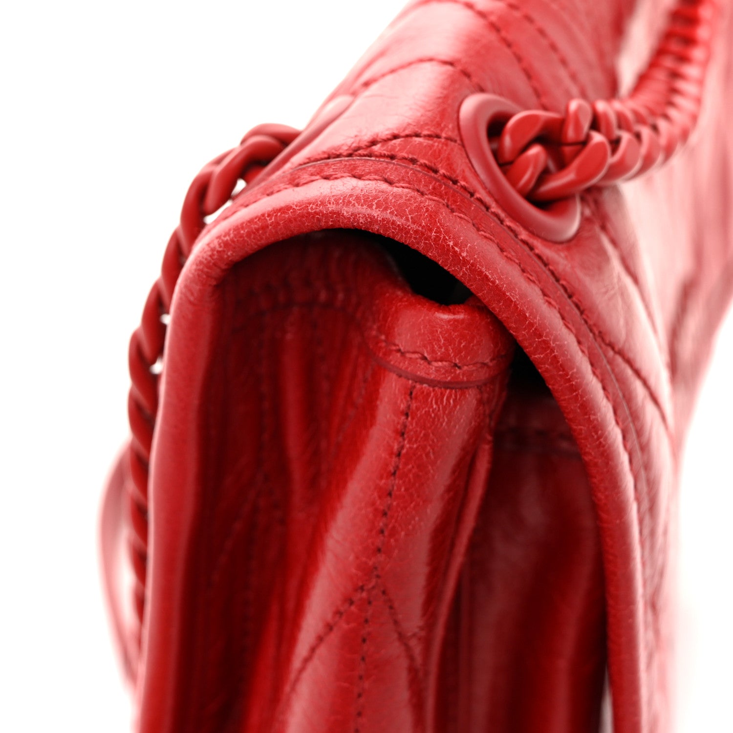 Miu Miu Vitello Shine Trapu Shoulder Bag Red 11 of 12