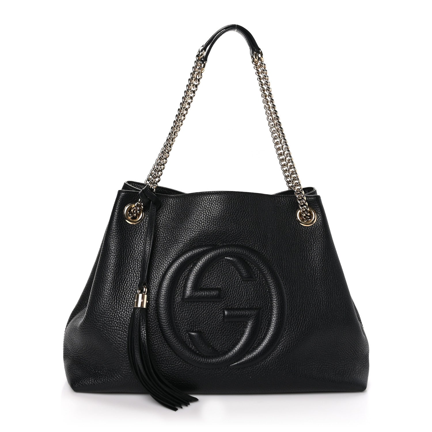 Gucci Pebbled Calfskin Medium Soho Chain Shoulder Bag Black 1 of 10