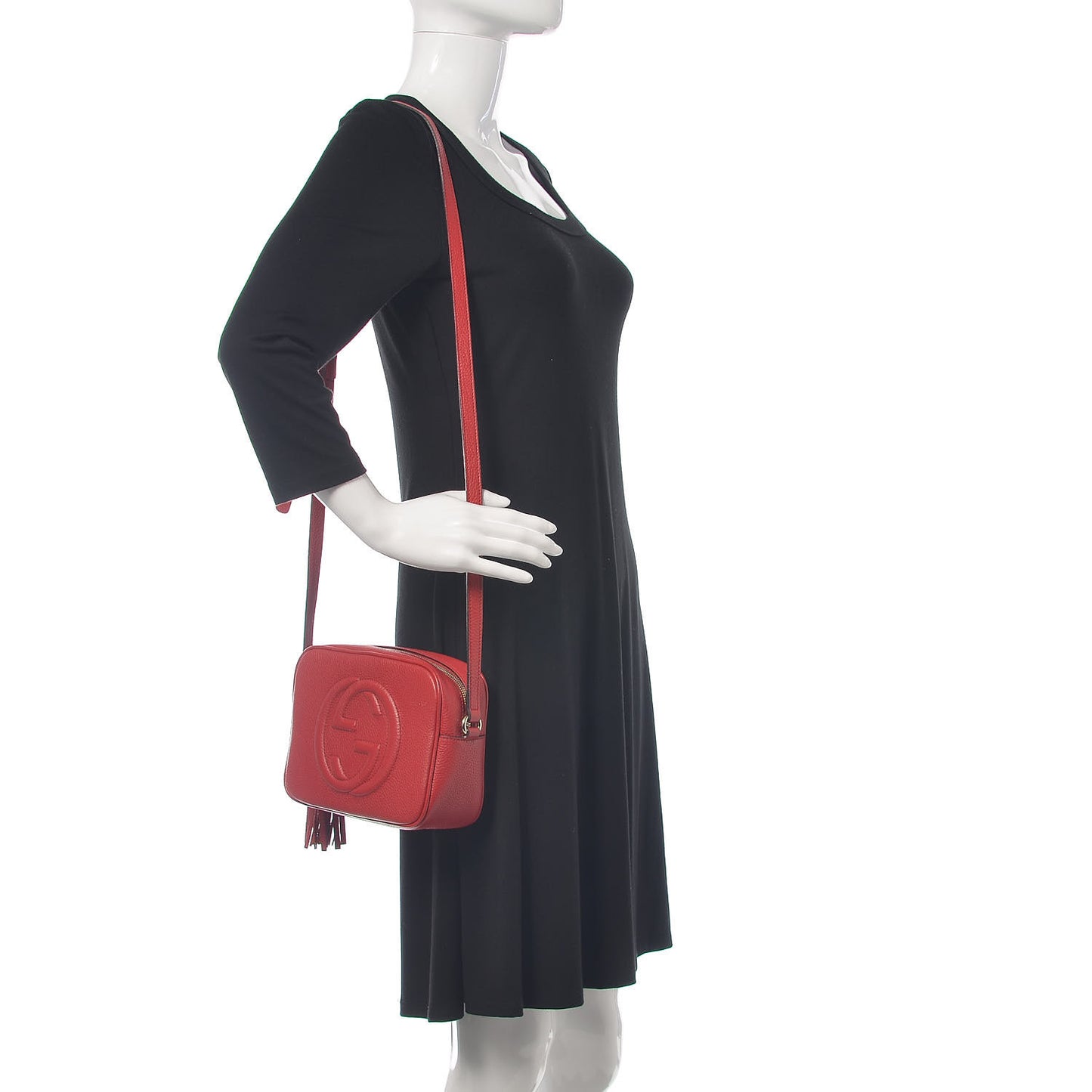 Pebbled Calfskin Small Soho Disco Bag Tabasco Red
