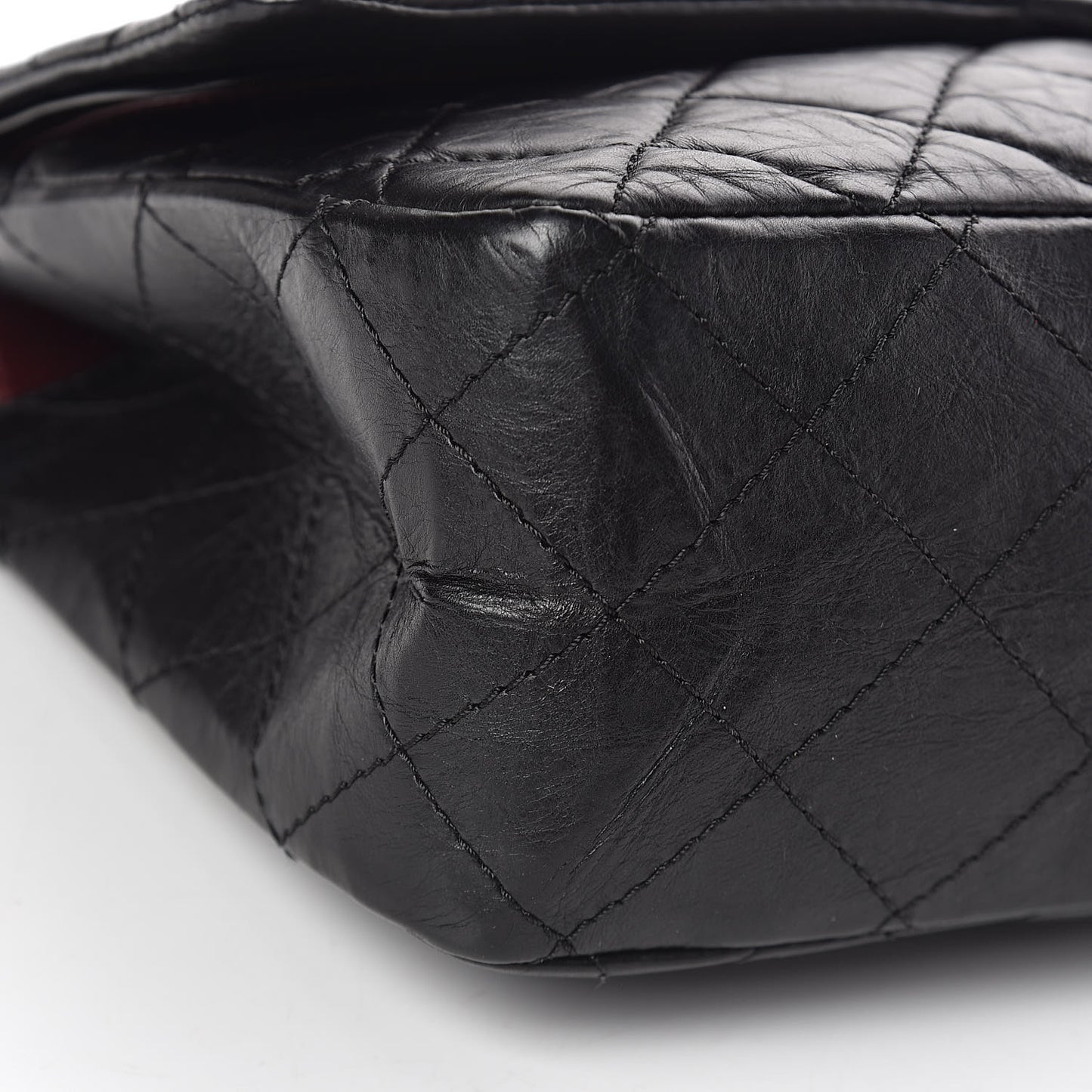 Aged Calfskin Quilted 2.55 Reissue 227 Flap Black