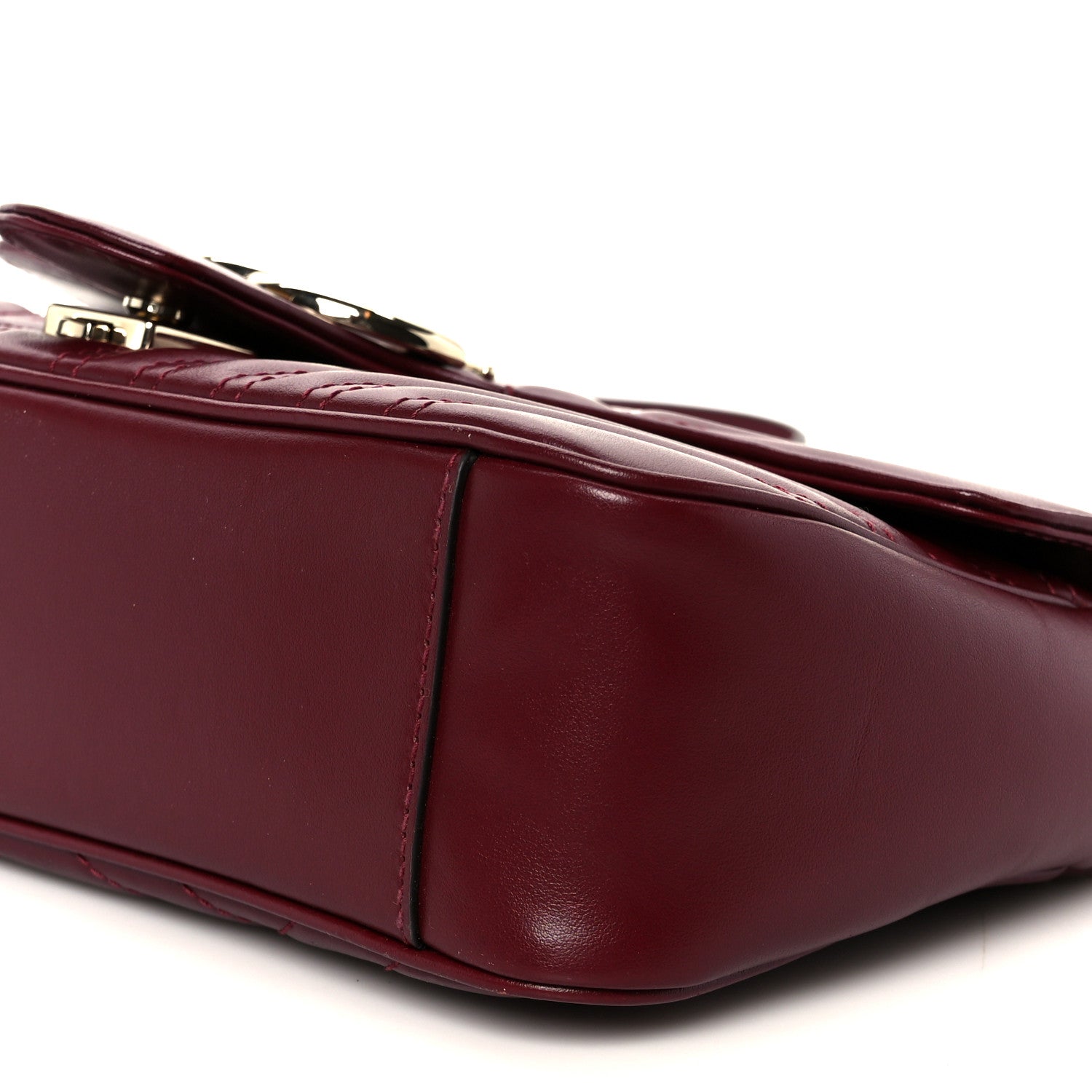 Gucci Calfskin Matelasse Small GG Marmont Shoulder Bag Rosso Ancora Red 11 of 11