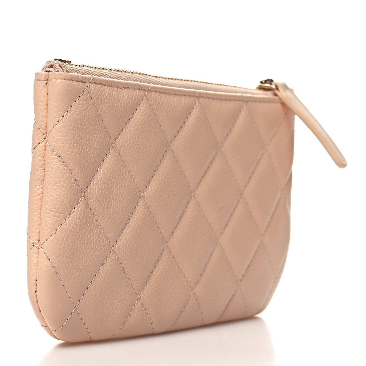 Chanel Caviar Quilted Small Cosmetic Case Light Beige 3 of 10