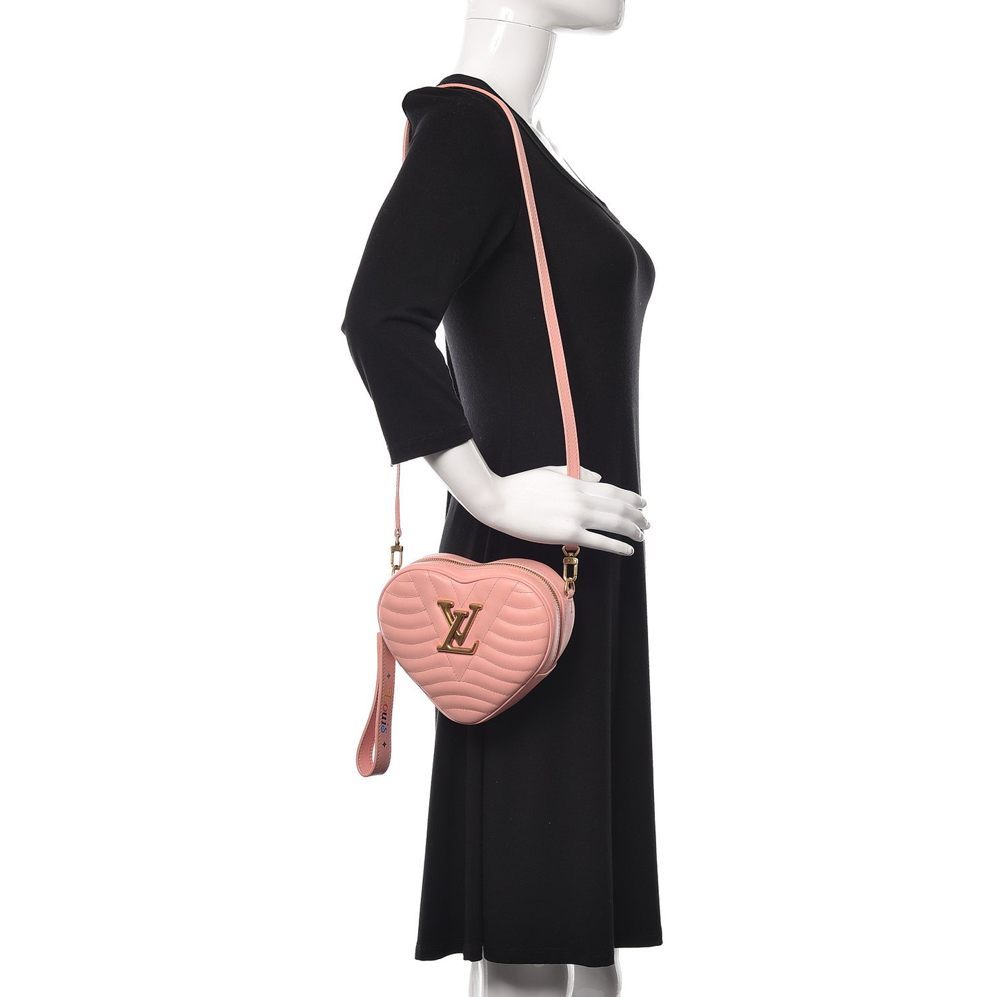 Calfskin New Wave Heart Bag Rose Pomettes