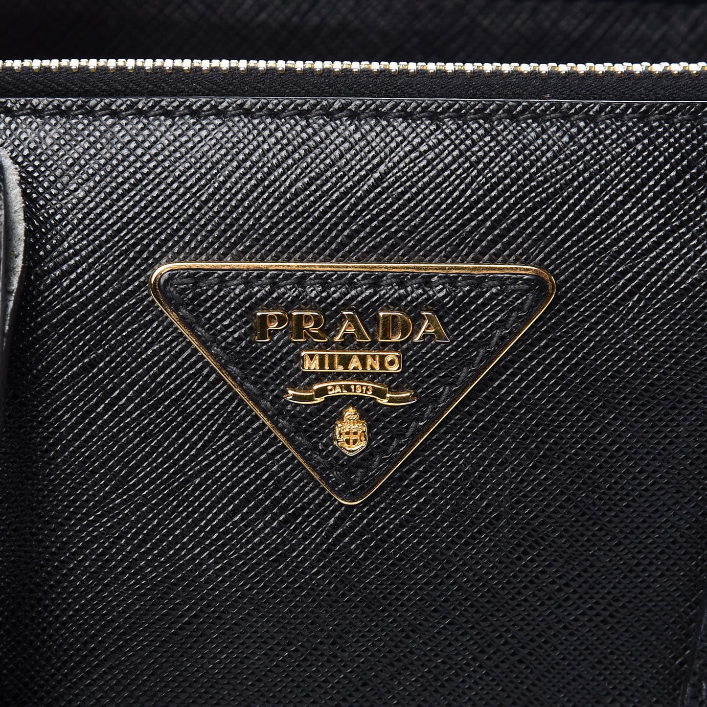 Saffiano Mini Galleria Double Zip Tote Black