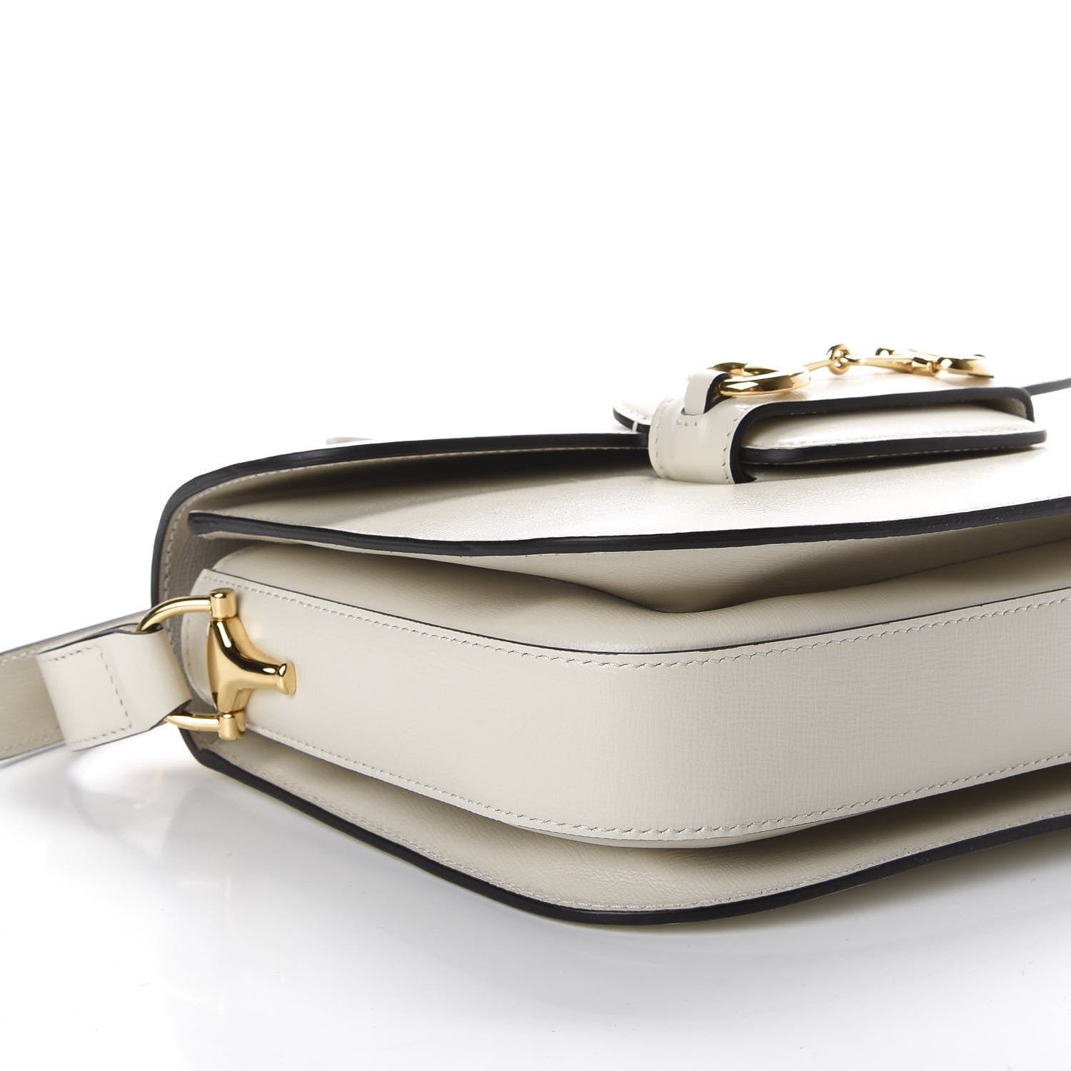 Gucci Azalea Calfskin Horsebit 1955 Shoulder Bag Mystic White 5 of 11