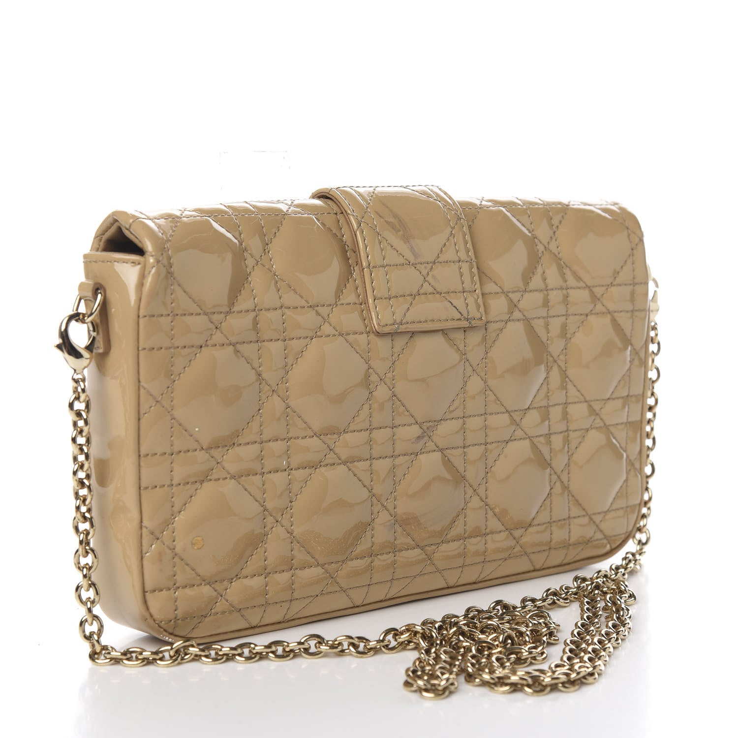 Christian Dior Patent Cannage New Lock Pouch Beige 2 of 11