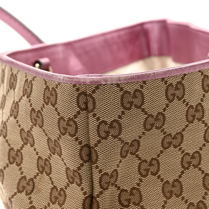 Gucci Monogram Large Heart Bit Charm Top Handle Tote Pink 22 of 23