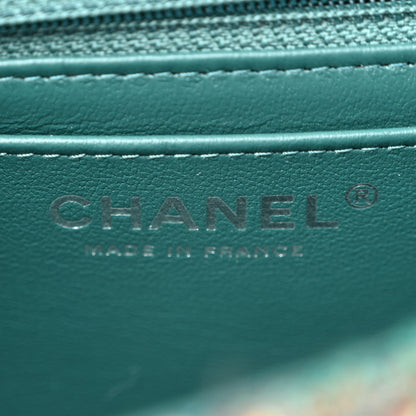 Chanel Tweed Quilted Mini Rectangular Flap Green 6 of 10