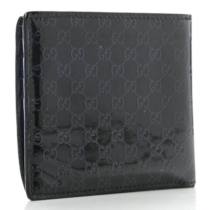 Gucci Patent Microguccissima Bi-Fold Wallet Blue 3 of 11