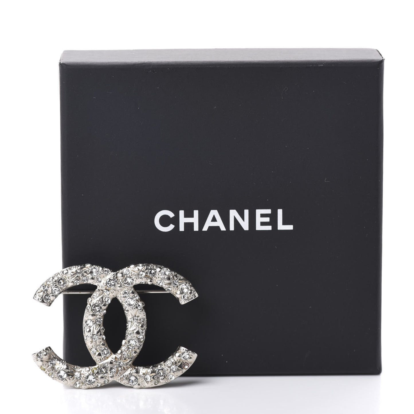 Swarovski Crystal Large CC Brooch Silver