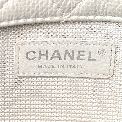 Chanel Metallic Calfskin Quilted XXL Travel Flap Bag Silver 6 of 10