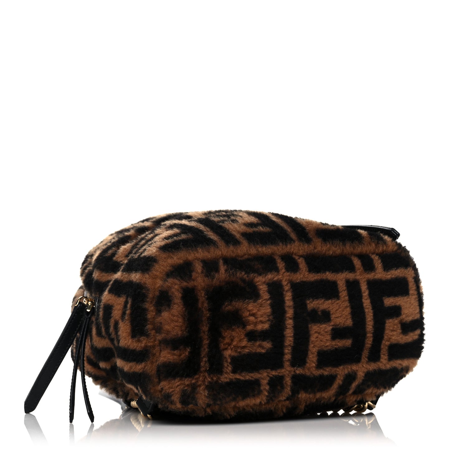 Shearling Macro FF 1974 Mini Backpack Tobacco Black