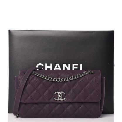 Chanel Iridescent Caviar Quilted Medium Lady Pearly Flap Plum 18 of 18
