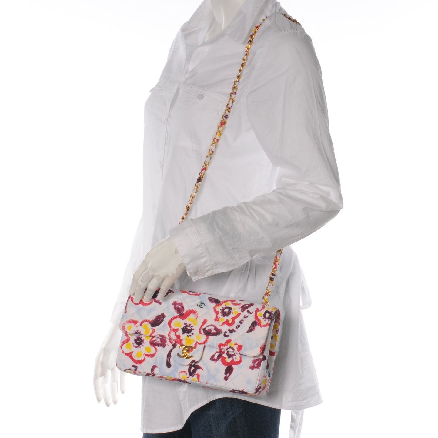 Canvas Camellia Medium Flap