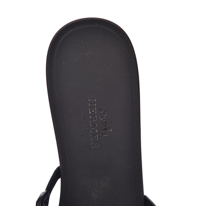 Hermes Rubber Chaine d'Ancre Rivage Sandals 37 Black 6 of 8