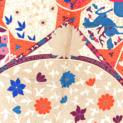 Hermes Silk Collections Imperiales Scarf 90 Rose Pale Bleu Vert 4 of 4